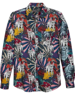 Paisley & Gray Slim Fit Spread Collar Sport Shirt, French Bulldog