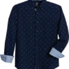 Michael Strahan Modern Fit Button-Down Collar 4-Way Stretch Sport Shirt, Navy Stars -Cheap Clothing Store MW40 6NHG 01 MICHAEL STRAHAN NAVY MAIN