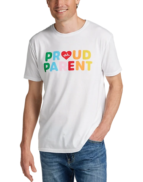 The Phluid Project Classic Fit Proud Parent Graphic Crew, White 3 The Phluid Project Classic Fit Proud Parent Graphic Crew, White