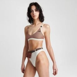 Women's Nike Swim High-Waist Bag Bottoms Coconut Milk - NESSD257 121 -Cheap Clothing Store NESSD257 121 M3